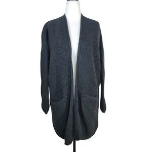 An'ge Knitted wool and alpaca blend Open front mid length Cardigan